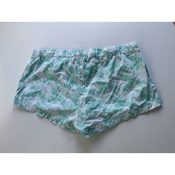 J.Crew COTTON SLEEP Tie Dye SHORTS Aqua Green 100% Cotton Drawstring  Lounge L - Picture 9 of 9